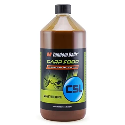 Imagen de Tandem Baits Carp Food CSL Mega Tutti Frutti pesca de carpa sin esfuerzo Cebo para peces grandes Accesorios profesionales y pescadores aficionados 1000 ml