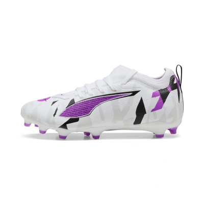 Imagen de Puma Ultra 5 Match Forever Botas de fútbol con tacos para niños, Talla: 29, White/magenta/gray/black Zapatos