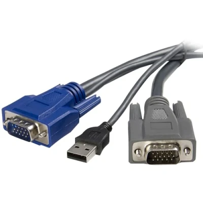 Imagen de StarTech.com Cable KVM USB VGA 2 en 1 Ultra Delgado 1,8m