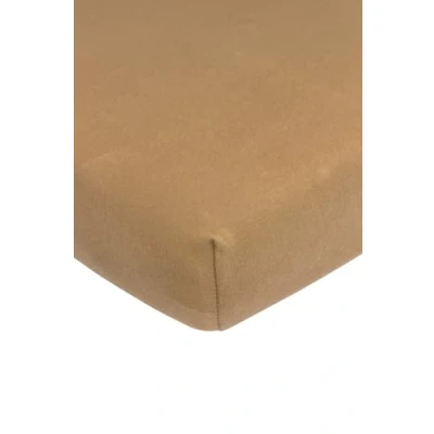 Imagen de Meyco Home Basic Jersey sábana Bajera Individual Cama Doble (sábana Suave, de algodón 100%, Transpirable, Dimensiones: 140 x 200 cm), Toffee