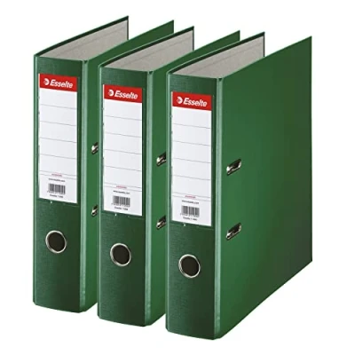 Imagen de Esselte 624293 Archivador con Anillas, Capacidad 550 Hojas, 3 Unidades, Verde, 75 mm