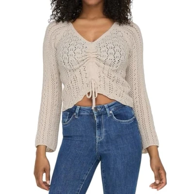 Imagen de ONLY Onlnola LIFE Ruching Jersey de punto, Mujer, Talla: XS, Pumice stone