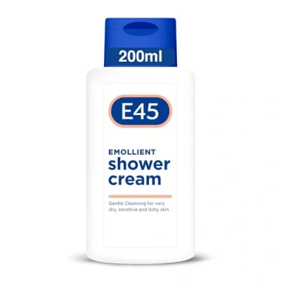 Imagen de E45 Gel de ducha Hidratante 200ml Pieles secas, sensibles y con picor en crema para hidratar suavizar la piel seca hombres mujeres pH regulado Probado dermatológicamente
