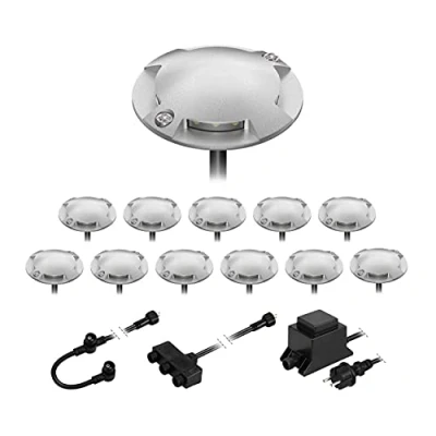 Imagen de ledscom.de Lámpara de pie LED Bunda, 4 lámparas, para exterior, transitable, blanco frío, juego 12