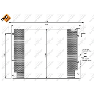 Imagen de NRF EASY FIT 35657 Condensador con junta anular 11,8 8,6 Aluminio 562 LAND ROVER: Range Rover 2