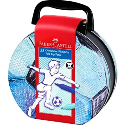 Imagen de Faber Castell 155538 Rotuladores Connector maletín de fútbol, 33 unidades, estuche metal en formato