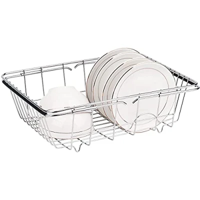 Imagen de Toplife Escurridor de Platos Extensible Acero Inoxidable para Cocina Hogar,Escurreplatos Fregadero,Cestas Secado Adecuado Escurrir Platos, Verduras y Frutas en el Fregadero