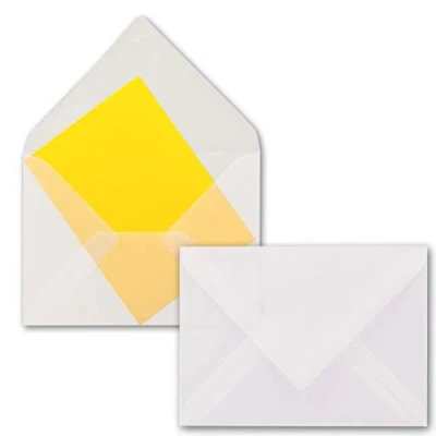 Imagen de Sobres DIN B6 transparente de color blanco 125 x 176 mm naßklebung puntiaguda Tapa, y 25 Stück