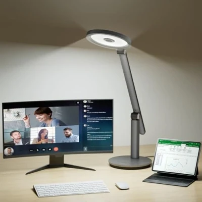 Imagen de Honeywell Lámparas LED Escritorio Oficina Hogar H6 sunturalux ™ Automáticas de Dimmer, Memoria y Cronómetro, Máximas 18W/800lm, 2700k 5000k, Estudios Cuidado Lectura (Negro)