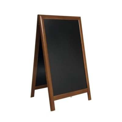 Imagen de SECURIT Pizarra con caballete de Madera Caucho Lacado &quot;Deluxe&quot; para Rotulador Tiza Líquida Restaurante, Bar, Cafetería, Tienda 70 x 120 cm Color Nogal