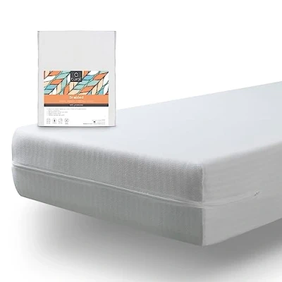 Imagen de Tural Funda de Colchón 160x190/200 cm Extra Elástica Resistente Certificación Oeko Tex Cierre con Cremallera Blanco