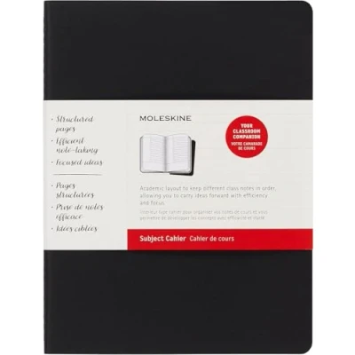 Imagen de Moleskine, Set de 2 Cuaderno Notas, Portada cartón, Diseño Páginas Académicas, Tamaño XL 19 x 25 cm, Color Negro y Rojo Arándano, 160