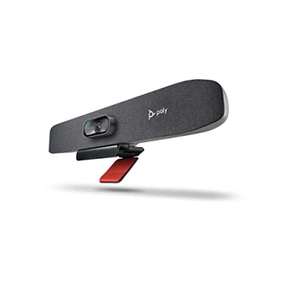 Imagen de Poly Studio R30 Sistema de videoconferencia 4K (Plantronics) Cámara, micrófono y barra altavoces para salas pequeñas Seguimiento del presentador, NoiseBlockAI encuadre participante