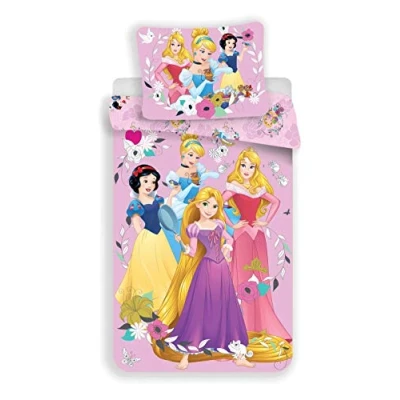Imagen de Disney Princess Pink Dekbedovertrek Eenpersoons 140 x 200 cm Multi