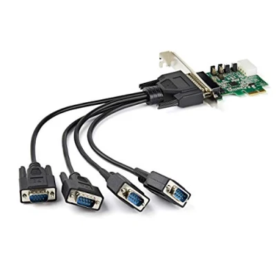 Imagen de StarTech.com Tarjeta Adaptadora Serie PCI Express RS232 de 4 Puertos Controladora PCIe a DB9 UART 16950 Expansión Windows y Linux (PEX4S953)