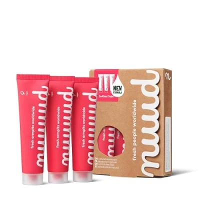 Imagen de NUUD Paquete XXL Nueva fórmula Desodorante natural vegano crema contra el olor a sudor Cosmética sin aluminio, alcohol, productos químicos ni pruebas con animales suficiente para 60