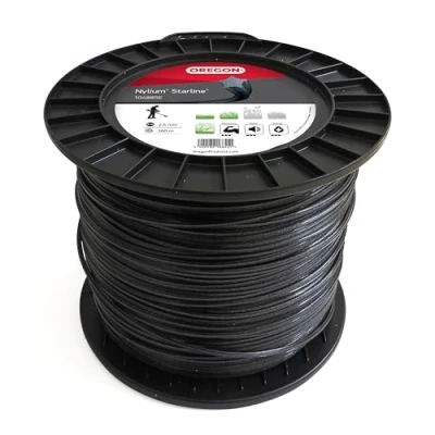 Imagen de Oregon Hilo para Desbrozador y Cortacésped, de Nylon con Cinco Filos en Estrella, Compatible Desbrozadoras Gasolina 2.4mm 360m (‎104885E)