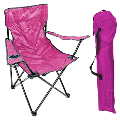 Imagen de Nexos Trading Silla Plegable con Soporte para Bebidas, Color Rosa