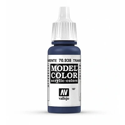 Imagen de Vallejo Model Color Pintura Acrílica Azul (Transparent Blue) Acabado Mate, 18 ml. Autonivelante y Sistema BSL para Modelismo Figuras
