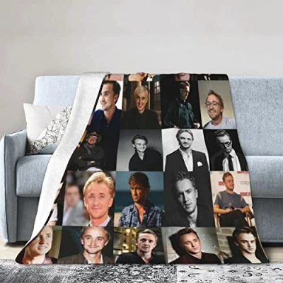 Imagen de LOUJIN Tom Draco Felton Malfoy, manta de franela ultra suave y ligera, con aire acondicionado cálido para sofá, cama, 125 cm x 100