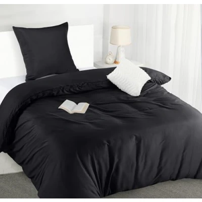 Imagen de Utopia Bedding Funda Nordica Cama 90 Microfibra Juego de Edredon 135x200 cm y 1 Almohada 80x80 (Negro)