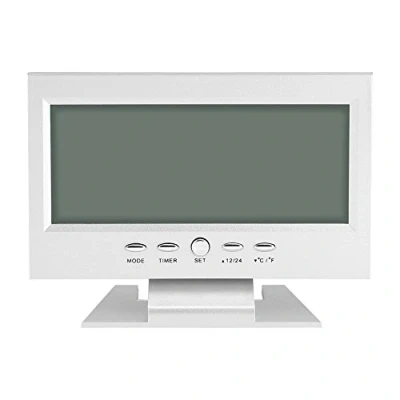 Imagen de Aramox Reloj Digital eléctrico, de Alarma Escritorio Mesa Sensor Sonido LCD con Calendario y Pantalla Temperatura(White)