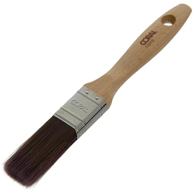 Imagen de Coral 31711 Aspire Brocha profesional de corte recto firme 1 pulgada con perfil plano para un acabado ultra suave y preciso emulsión comercial o mango madera FSC brillante