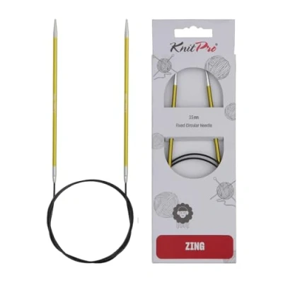 Imagen de KnitPro Zing: Agujas de Tejer Circulares fijas: 80 cm x 3,50 mm, Aluminio, Verde