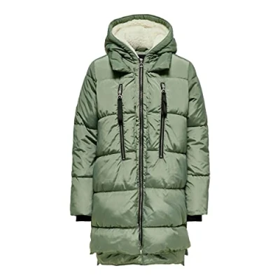 Imagen de ONLY Onlnora Capa de Puffer Larga (CC) Abrigo, Blanco (Sea Spray), S para Mujer