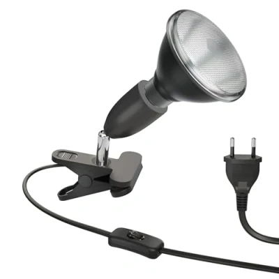 Imagen de ledscom.de Lámpara de pinza E27 LIK, negra incl. reflectora LED PAR38 1379lm blanca