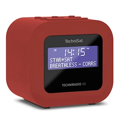 Imagen de TechniSat TECHNIRADIO 40 Dab+ Radio Despertador (Dab, UKW, con Dos Tiempos de Ajustables, Sleeptimer, función Snooze, Pantalla LCD Regulable, Carga USB) Rojo