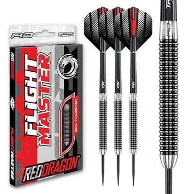 Imagen de RED DRAGON Swingfire 1: 26g Flightmaster 80% Dardos de Tungsteno Punta Acero con Plumas y Eje