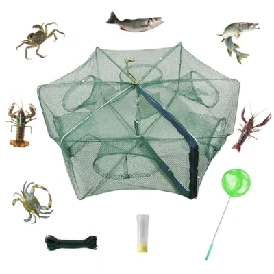 Imagen de Pesca Cebo Trampa Plegable Cangrejo Pescado Minnow Crawdad Camarones Red Fundición Portátil