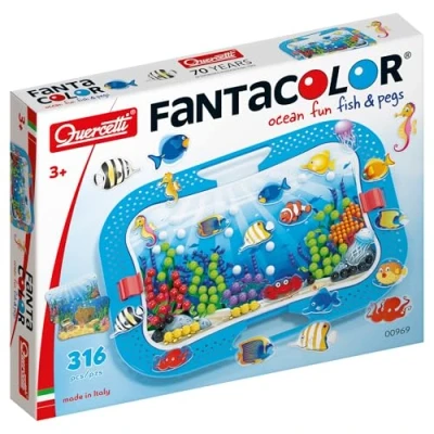 Imagen de Quercetti 0969 Ocean Fun Fish &amp; Pegs Kids&#039; Mosaic Kits STEAM Toy