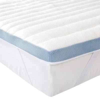 Imagen de Amazon Basics Colchón de Espuma viscoelástica Topper con memoria Funda removible y lavable, 160 x 200 cm, 5 Blanco
