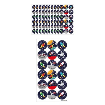 Imagen de HENBRANDT 180 Pegatinas Grandes espaciales calcomanías de Astronauta Cohete en el Espacio Exterior para niños y niñas, Profesores, Escuela, recompensa Fiesta, Recuerdos álbum Recortes