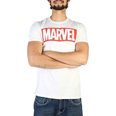 Imagen de MARVEL Camiseta Manga Corta, para Hombre, Blanco XL