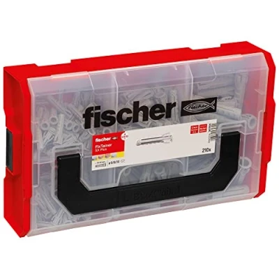 Imagen de fischer 567904 FIXtainer SX Plus, Tacos para pared y hormigón de diámetro 6/8/10 (210 Unidades) fijar lámparas, cuadros, aires acondicionados