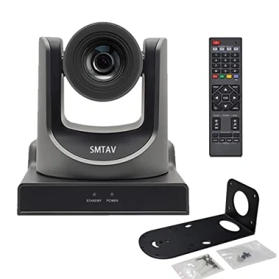Imagen de SMTAV cámara NDI, zoom óptico de 20X, transmisión SDI+HD+IP al mismo tiempo, 1808p @60 Full HD Broadcast y PTZ conferencia, compatible con POE