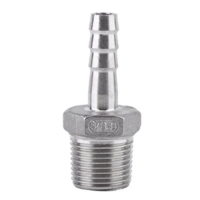 Imagen de SS304 Conector de Cola Manguera Racor Tubería Adaptador Acero inoxidable Rosca BSP Macho(3/8 * 8mm)