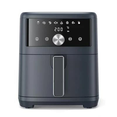 Imagen de Innsky Freidora de Aire 6L, Air Fryer con Panel Multifunción, sin Aceite Diseño Compacto, 1500W, 8 Programas, Hasta 200 C y 60 Min, Menos Ruido, Incluye Recetas, Color Gris