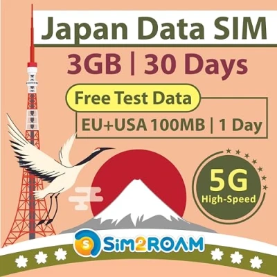 Imagen de Tarjeta SIM Solo Datos de Japón 30 días 3 GB Internet Alta Velocidad 5G/4G LTE Viaje Operadores duales Locales en Japón, Softbank y KDDI 短期帰国・短期来日最適・安心日本語サポート