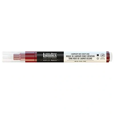Imagen de Liquitex Rotulador de Pintura acrílica, Punta Fina, Tono Rojo cadmio Oscuro, 2 mm