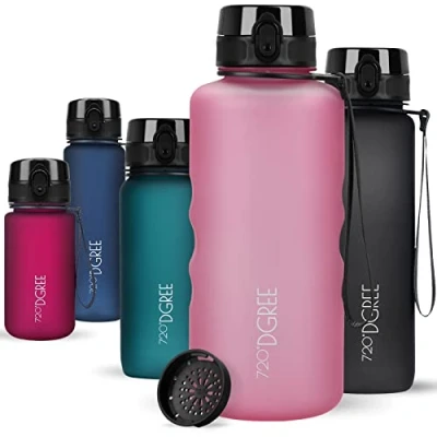 Imagen de 720DGREE Botella Agua 2 litros “uberBottle“ Tamiz Fruta, softTouch Sin BPA, Prueba de Fuga, Reutilizable, Antigoteo XXL Cantimplora, Water Bottle Ideal para Fitness, Gimnasio, Deporte, Outdoor