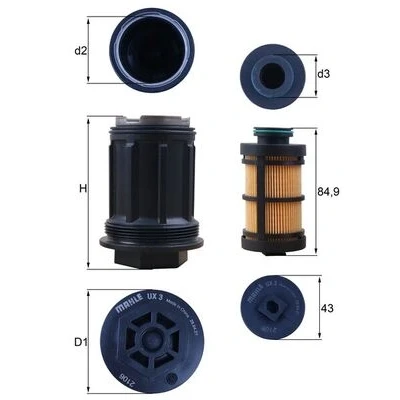 Imagen de Filtro de úrea MAHLE ORIGINAL UX 3KIT