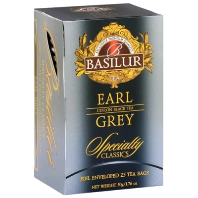 Imagen de BASILUR Earl Grey Té Negro ceilandés con Aceite de bergamota en bolsitas, 25x2g, 1 Paquete