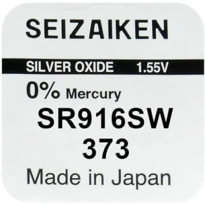 Imagen de Batería para reloj Seizaiken 373 SR916SW 1,55 V, óxido de plata, fabricada en Japón, 1,5 V