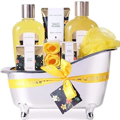 Imagen de Spa Luxetique Cesta de Regalo, Set Baño y Ducha para Mujer, Ducha, con 8 Piezas, Incluye Gel Sales Baño, Aceite Esencial, Regalo Belleza Mujer