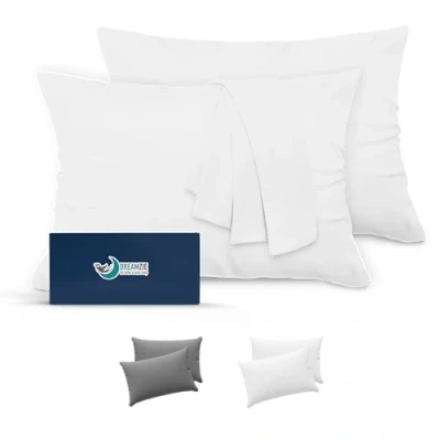 Imagen de Dreamzie Fundas de Almohada (Juego 2) para Las Almohadas 30 x 50 cm, Blanco Alabastro, Microfibra (100% Poliéster) Cojines Calidad con una Suavidad Incomparable