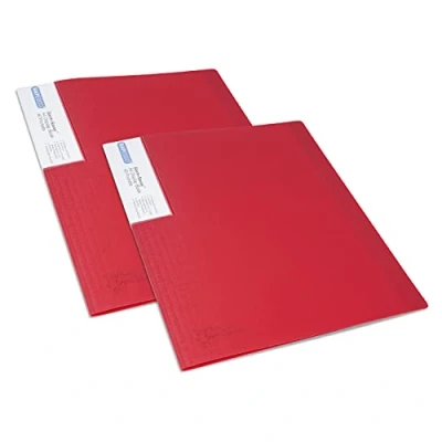 Imagen de Rapesco 1676 Germ Savvy Antibacteriano, Carpeta de Fundas en Formato A4, 40 Fundas, Roja, Paquete con 2 Carpetas